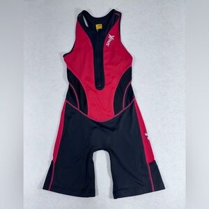 Sparx X Triathlon Suit Men’s XL Black Red Racing Tri Cycling Skin Suit Bike Swim